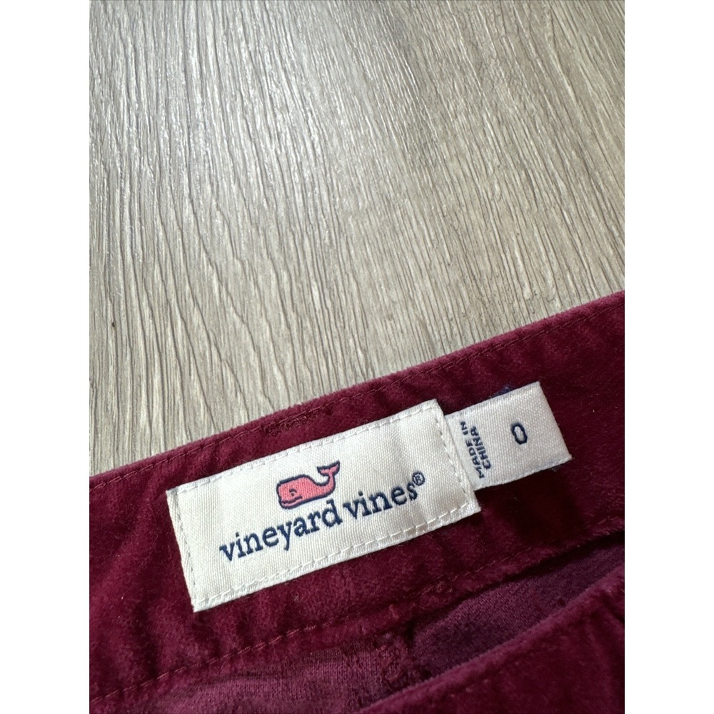 Vineyard Vines Velvet Pants Women 0 Stretch Mid Rise Ankle Length Unique‎ Color